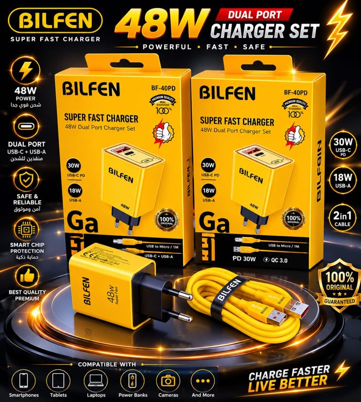 Set chargeur 48W double port