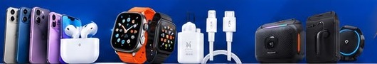 Téléphones, montres, écouteurs, chargeurs et enceintes